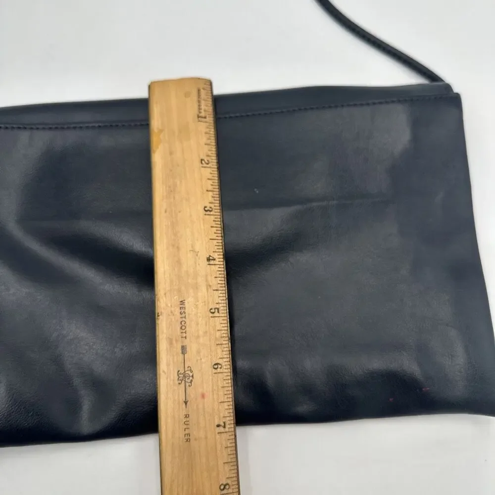 Vintage Navy Envelope Clutch/ Shoulder Bag Gold Detailing